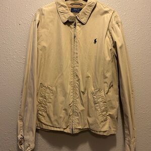 Polo by Ralph Lauren Bi-Swing Tan Khaki Bomber Jacket  100% Cotton